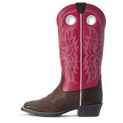 Ariat Western: Whippersnapper Botas Western Niños - Marrones / Rosas (DIVYL2091)